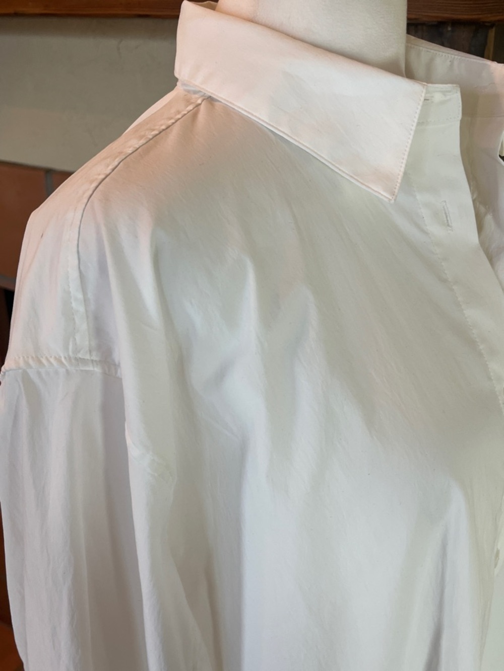 Athleta Oversized White Poplin Button Down Shirt, size L - Picture 4 of 9